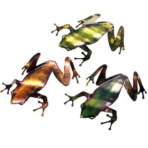 3D Metal Wall Frogs Set of 3