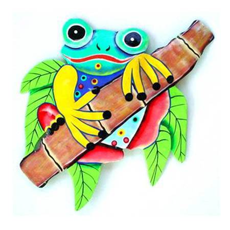 Haitian Art, Frog on Bamboo