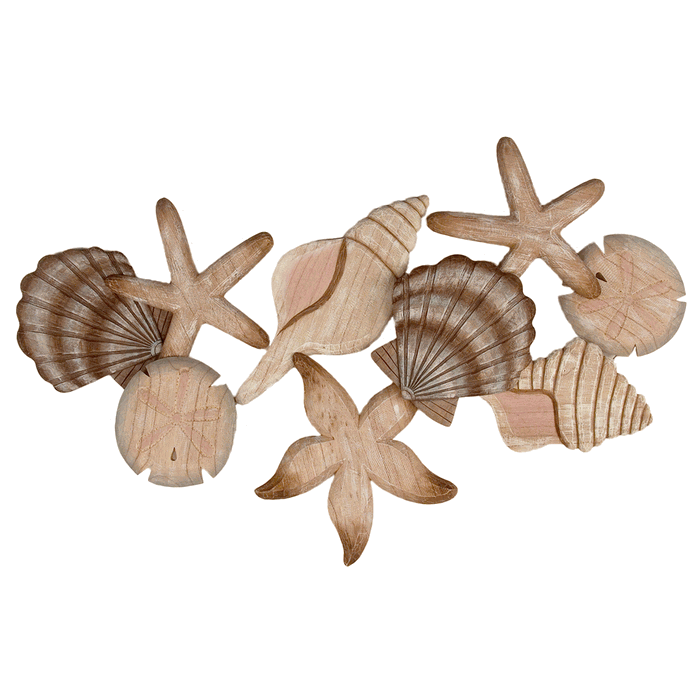 Wooden Hand Carved Shell Cluster – Wall
